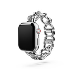 Sparkling Chain Strap For Apple Watch® 40mm & 41mm, Silver Tone, Stainless Steel