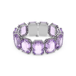Millenia Bracelet Oversized Crystals, Octagon Cut, Purple, Rhodium Plated