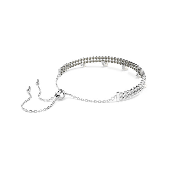 Βραχιόλι Ariana Grande x Swarovski Crystal Pearl, Στρογγυλή Κοπή, Λευκό, Επιμετάλλωση Ροδίου