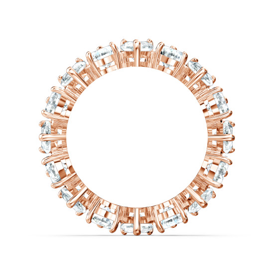 Δαχτυλίδι Vittore Κοπή Pear, Λευκό, Επιμετάλλωση σε Ροζ Χρυσαφί Τόνο