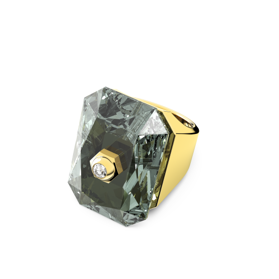 Δαχτυλίδι Κοκτέιλ Numina Οκταγωνική κοπή, Γκρι, Επιμετάλλωση Σε Χρυσαφί Τόνο