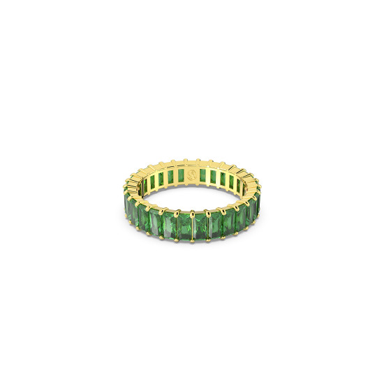 Δαχτυλίδι Matrix Κοπή Baguette, Πράσινο, Επιμετάλλωση Σε Χρυσαφί Τόνο