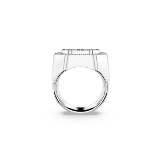 Δαχτυλίδι Κοκτέιλ Dextera Οκταγωνικό Σχήμα, Λευκό, Επιμετάλλωση Ροδίου