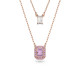 Millenia Layered Necklace Octagon Cut, Purple, Rose Gold-Tone Plated