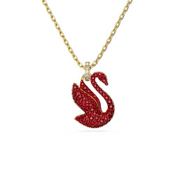 Swarovski Iconic Swan Pendant Swan, Medium, Red, Gold-Tone Plated