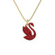 Μενταγιόν Swarovski Iconic Swan Κύκνος, Mεσαίο, Κόκκινο, Επιμετάλλωση σε Χρυσαφί Τόνο