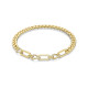 Dextera Necklace Statement, Mixed Links, White, Gold-Tone Plated