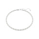 Κολιέ Tennis Matrix Crystal Pearl, Στρογγυλή Κοπή, Λευκό, Επιμετάλλωση Ροδίου