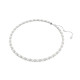 Κολιέ Tennis Matrix Crystal Pearl, Στρογγυλή Κοπή, Λευκό, Επιμετάλλωση Ροδίου