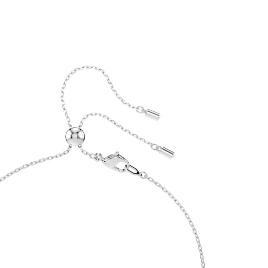 Κολιέ σε Σχήμα Υ Ariana Grande x Swarovski Crystal Pearl, Μείξη Κοπών, Καρδιά, Λευκό, Επιμετάλλωση Ροδίου