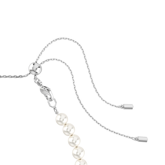 Τσόκερ Tennis Ariana Grande x Swarovski Μείξη Κοπών, Καρδιά, Λευκό, Επιμετάλλωση Ροδίου