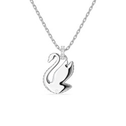 Μενταγιόν Swarovski Iconic Swan Κύκνος, Μπλε, Επιμετάλλωση Ροδίου