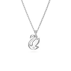 Μενταγιόν Swarovski Iconic Swan Κύκνος, Mικρό, Μπλε, Επιμετάλλωση Ροδίου