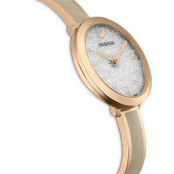 Ρολόι Crystalline Delight Eλβετικής Κατασκευής, Μεταλλικό Μπρασελέ, Γκρι, Φινίρισμα σε Χρυσό Σαμπανί Τόνο