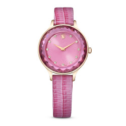 Octea Nova Watch Swiss Made, Leather Strap, Pink, Rose Gold-Tone Finish