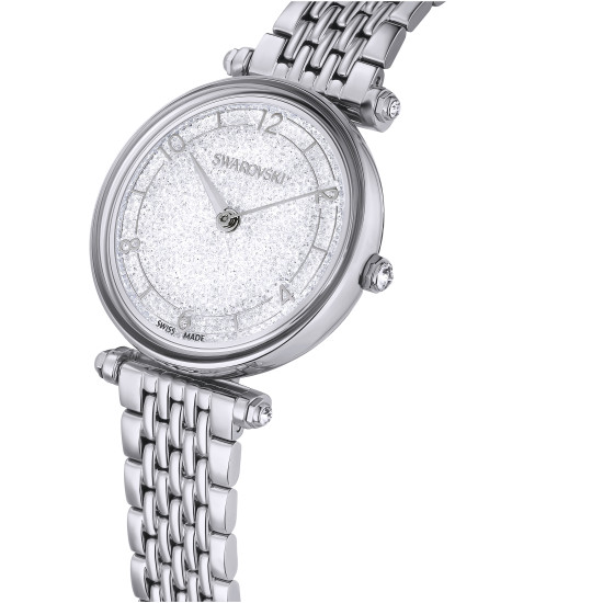 Ρολόι Crystalline Wonder Eλβετικής Κατασκευής, Μεταλλικό Μπρασελέ, Ασημί τόνος, Ανοξείδωτο Ατσάλι