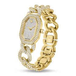 Ρολόι Dextera Chain Eλβετικής Κατασκευής, Κρυστάλλινο Μπρασελέ, Χρυσαφί Τόνος, Φινίρισμα σε Χρυσό Τόνο