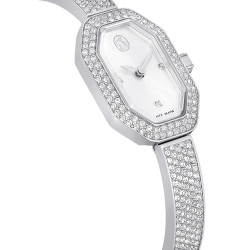 Dextera Bangle Watch Swiss Made, Metal Bracelet, Silver Tone, Stainless Steel