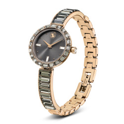 Ρολόι Matrix Bangle Eλβετικής Κατασκευής, Κρυστάλλινο Μπρασελέ, Γκρι, Φινίρισμα Σε Χρυσό Σαμπανί Τόνο