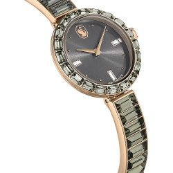 Ρολόι Matrix Bangle Eλβετικής Κατασκευής, Κρυστάλλινο Μπρασελέ, Γκρι, Φινίρισμα Σε Χρυσό Σαμπανί Τόνο