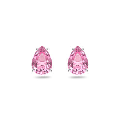 Gema Stud Earrings Drop Cut, Pink, Rhodium Plated