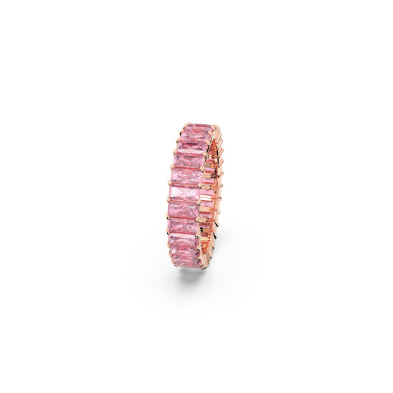 Δαχτυλίδι Matrix Κοπή Baguette, Ροζ, Επιμετάλλωση Σε Ροζ Χρυσαφί Τόνο